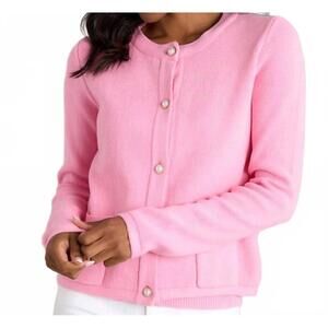 NEW PROSPERINA kennedy cardigan in lantana pink solid